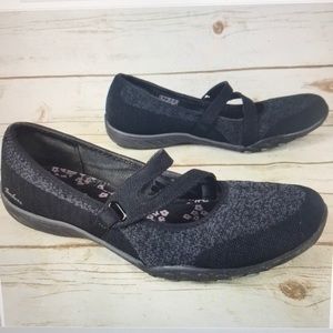 Skechers Lucky Lady Black/Gray Slip On Mary Janes